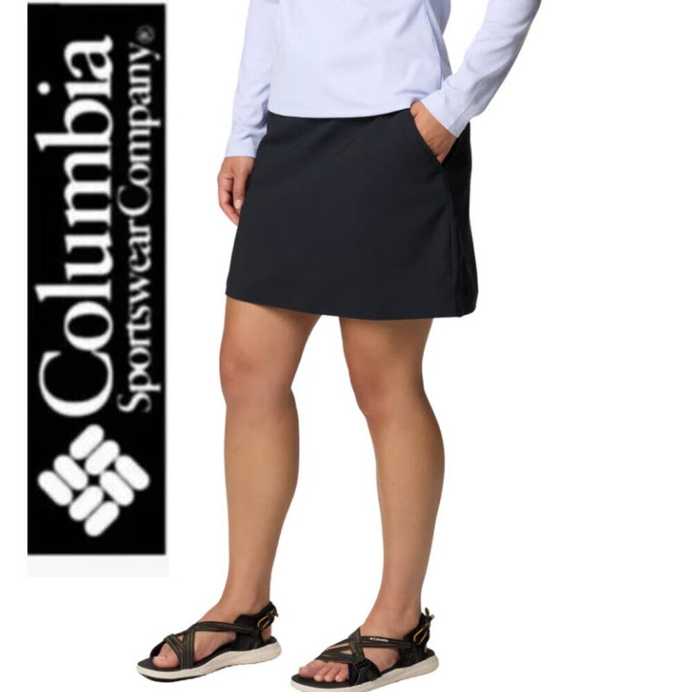 Columbia Black Skirt Skort Shorts Large with Pockets & Omni-Shield Repellency